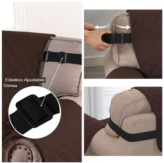 Funda de sofá acolchada - microfibra resistente a manchas y desgarros.